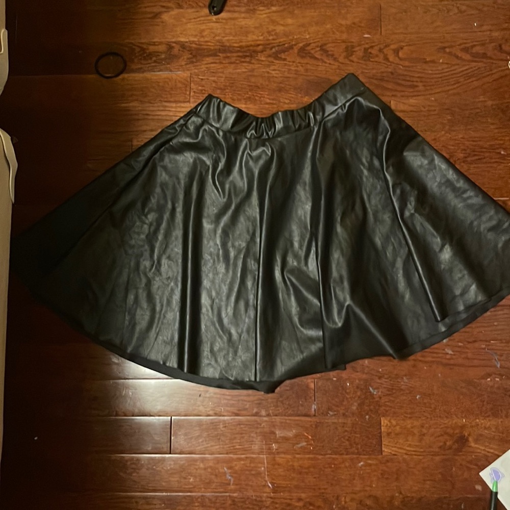 Black leather skirt